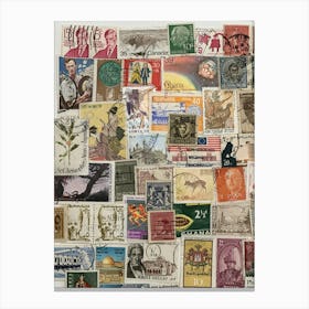 Postage Stamp Cancelled Stamps Postage Mail Collectable Stamps Used Stamps Canvas Print