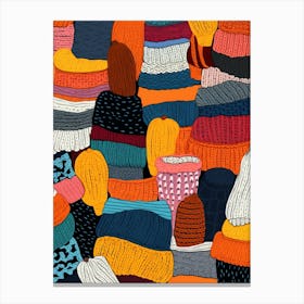 Crochet Pattern Illustration 3 Canvas Print