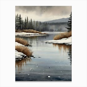 Winter Landscape Painting 25 Canvas Print