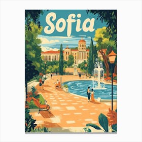 Aihrgdesign A Mid Century Modern Travel Poster For Sofia Canvas Print