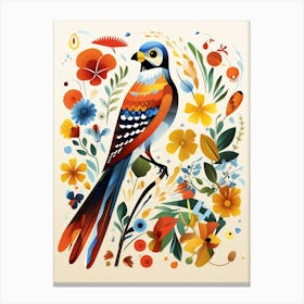 Scandinavian Bird Illustration American Kestrel 1 Canvas Print