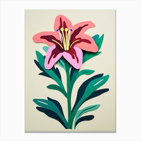Cut Out Style Flower Art Lily 2 Canvas Print