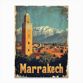 Aihrgdesign A Vintage Travel Poster Of Marrakech 2 Canvas Print