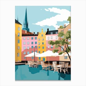 Stockholm, Sweden, Flat Pastels Tones Illustration 2 Canvas Print