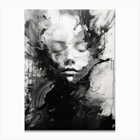 Silence Abstract Black And White 6 Canvas Print