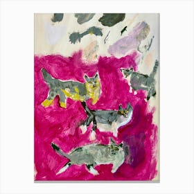 Cats In Pink Canvas Print