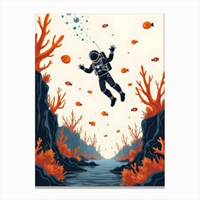 Scuba Diver Underwater 1 Canvas Print