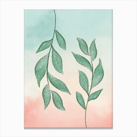 Watercolor Leaves Canvas Print