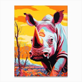 Pop Art Rhino In The Wild1 Canvas Print