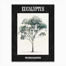 Eucalyptus Tree Pixel Illustration 3 Poster Canvas Print