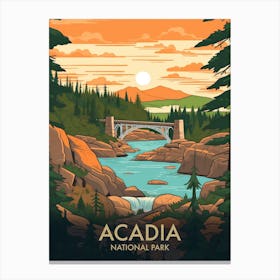 Acadia National Park Vintage Travel Poster 2 Canvas Print