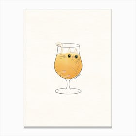 Cat in a beer glass Canvas Print