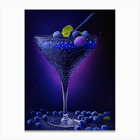 Blueberry Daiquiri Pointillism Cocktail Poster Canvas Print