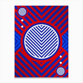 Geometric Glyph Abstract in White on Red and Blue Array n.0073 Canvas Print