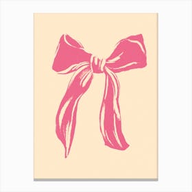 Pink Romantic Bow Canvas Print