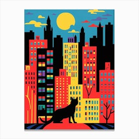New York City, United States Skyline With A Cat 4 Canvas Print