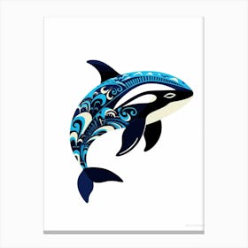 Orca Whale Pattern 3 Canvas Print