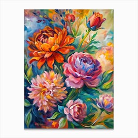 Colorful Peonies Canvas Print