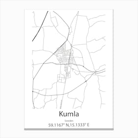 Kumla,Sweden Minimalist Map Canvas Print