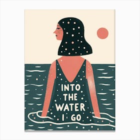 Into The Water I Go, woman & sun portrait  Canvas Print