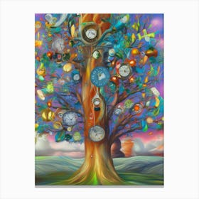 Clock Tree Canvas Print