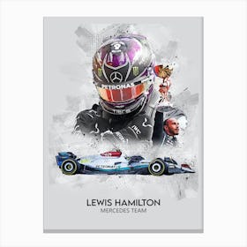 Lewis Hamilton Mercedes Canvas Print
