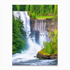 The Lower Falls Of The Lewis River, United States Majestic, Beautiful & Classic (1) Canvas Print