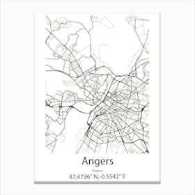 Angers,France Minimalist Map Canvas Print