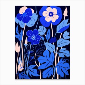 Blue Flower Illustration Morning Glory 2 Canvas Print