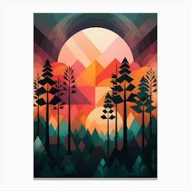 Sunset In The Forest 2 Canvas Print