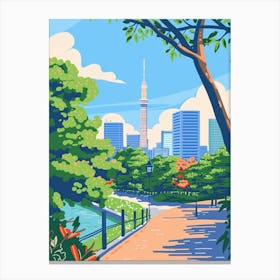 Ueno Park Tokyo 1 Colourful Illustration Canvas Print