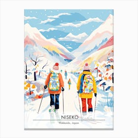 Niseko   Hokkaido Japan, Ski Resort Poster Illustration 3 Canvas Print
