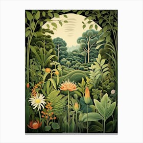 Lotusland Usa Henri Rousseau Style 1 Canvas Print