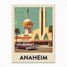 Anaheim Retro Travel Poster 1 Canvas Print