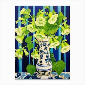 Flowers In A Vase Still Life Painting Canterbury Bells 1 Canvas Print