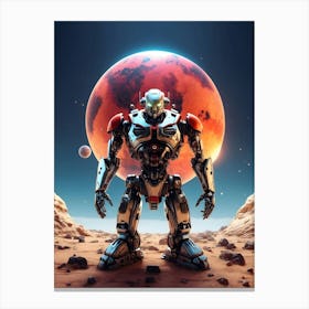 Robot On The Red Planet Canvas Print