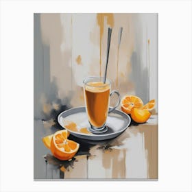 Oranges And Coffee Canvas Print