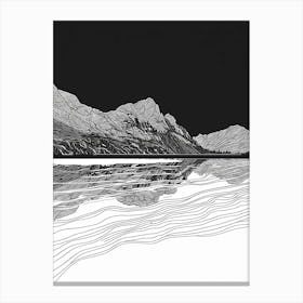 Ben Vorlich Loch Lomond Mountain Line Drawing 2 Canvas Print