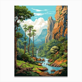 Lope National Park Pixel Art 2 Canvas Print