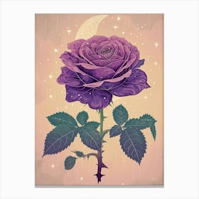 English Roses Painting Rose With The Moon 1 Canvas Print