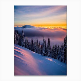 Mont Sainte Anne, Canada Sunrise Skiing Poster Canvas Print