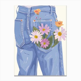 Blue Jean Bouquet Canvas Print