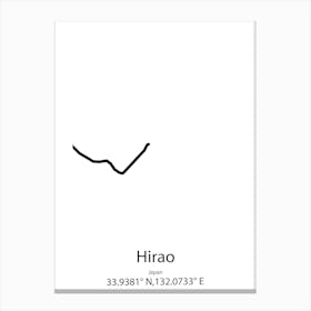 Hirao,Japan Minimalist Map Canvas Print