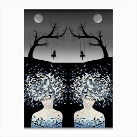 Moonlit Dreams Freedom And Solitude Canvas Print