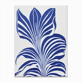 Lady Slipper Orchid Stencil Style Plant Canvas Print