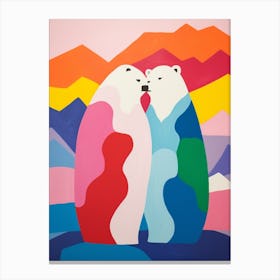 Colourful Kids Animal Art Polar Bear 4 Canvas Print