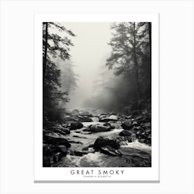 Poster Of Great Smoky, Black And White Analogue Photograph 3 Canvas Print