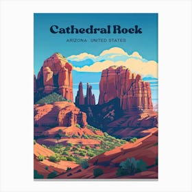 Cathedral Rock Arizona Beautiful Travel Art Canvas Print