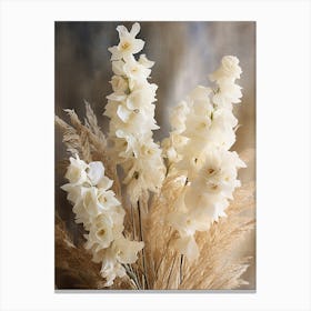 Boho Dried Flowers Delphinium 3 Canvas Print