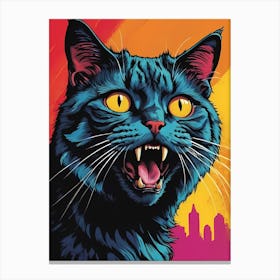 Cat Portrait Pop Art Style (3) Canvas Print